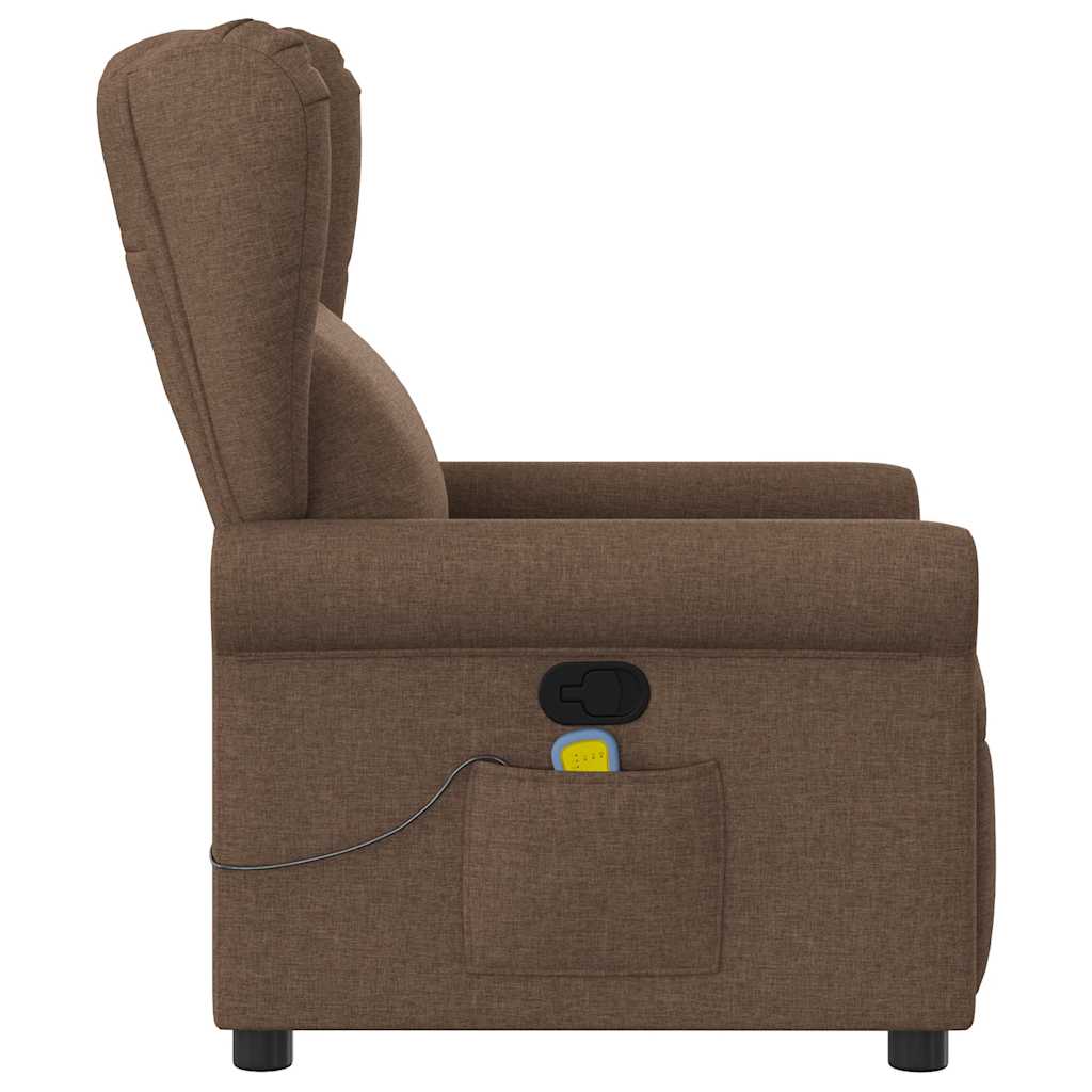 Poltrona de massagens reclinável tecido castanho