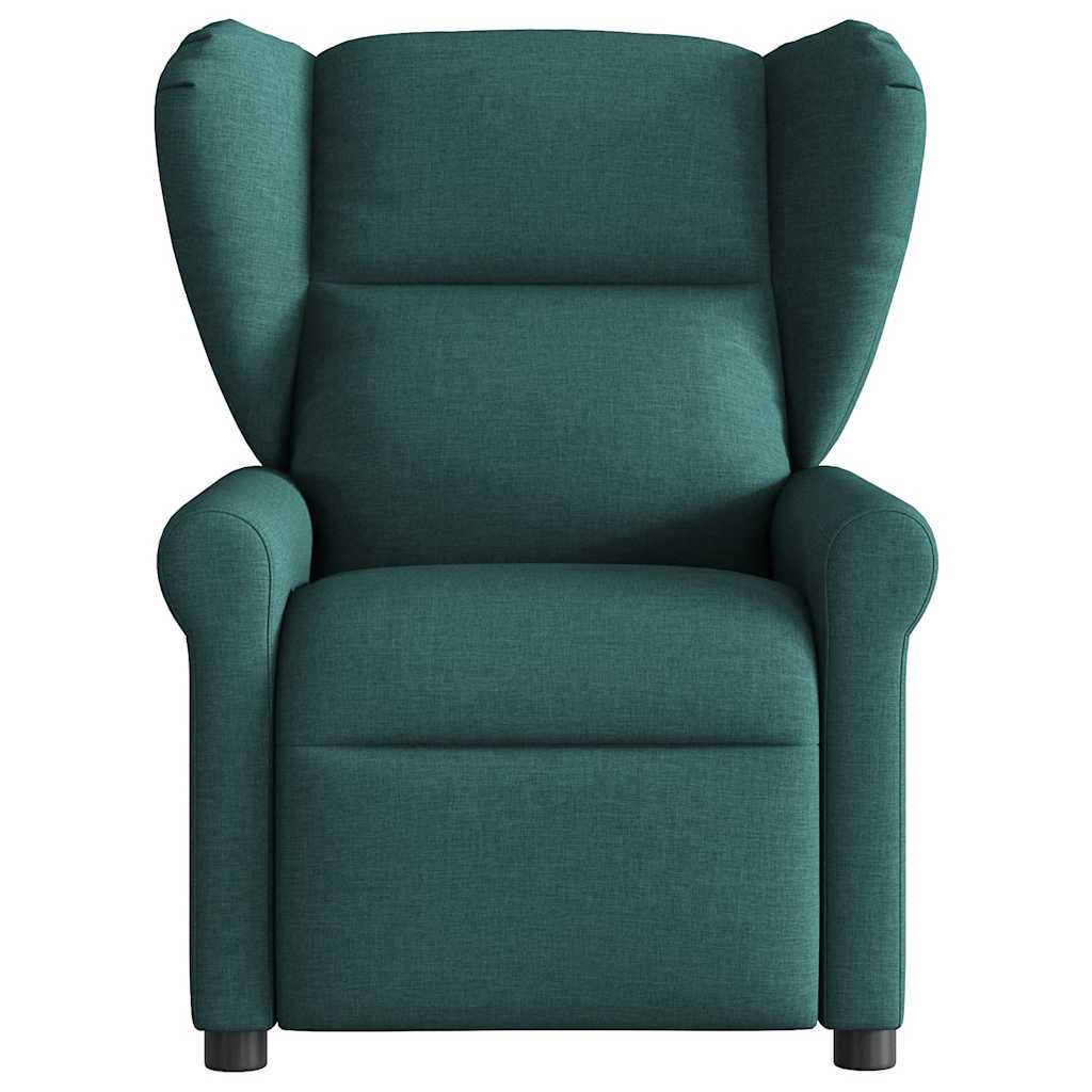 Poltrona de massagens reclinável tecido verde-escuro