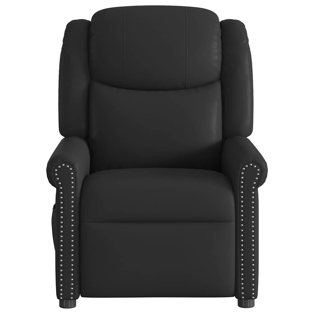 Poltrona massagens couro artificial preto brilhante