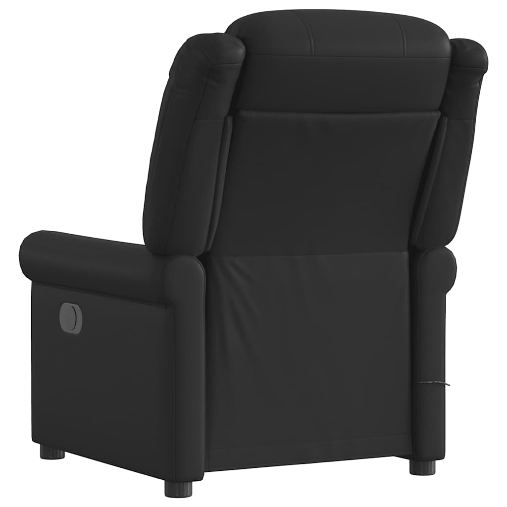 Poltrona massagens couro artificial preto brilhante