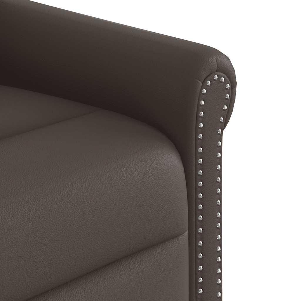 Poltrona massagens couro artificial castanho brilhante
