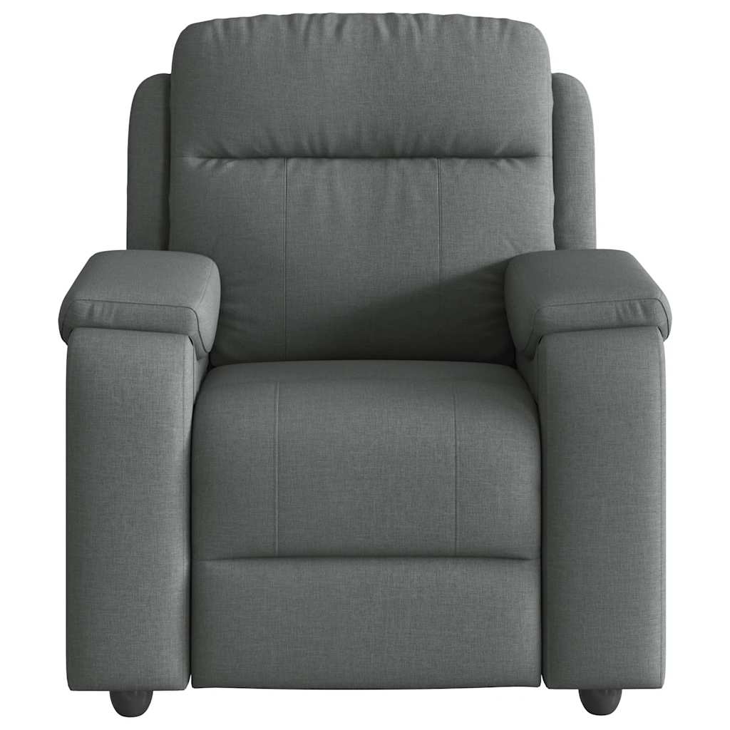 Poltrona de massagens reclinável tecido cinzento-escuro