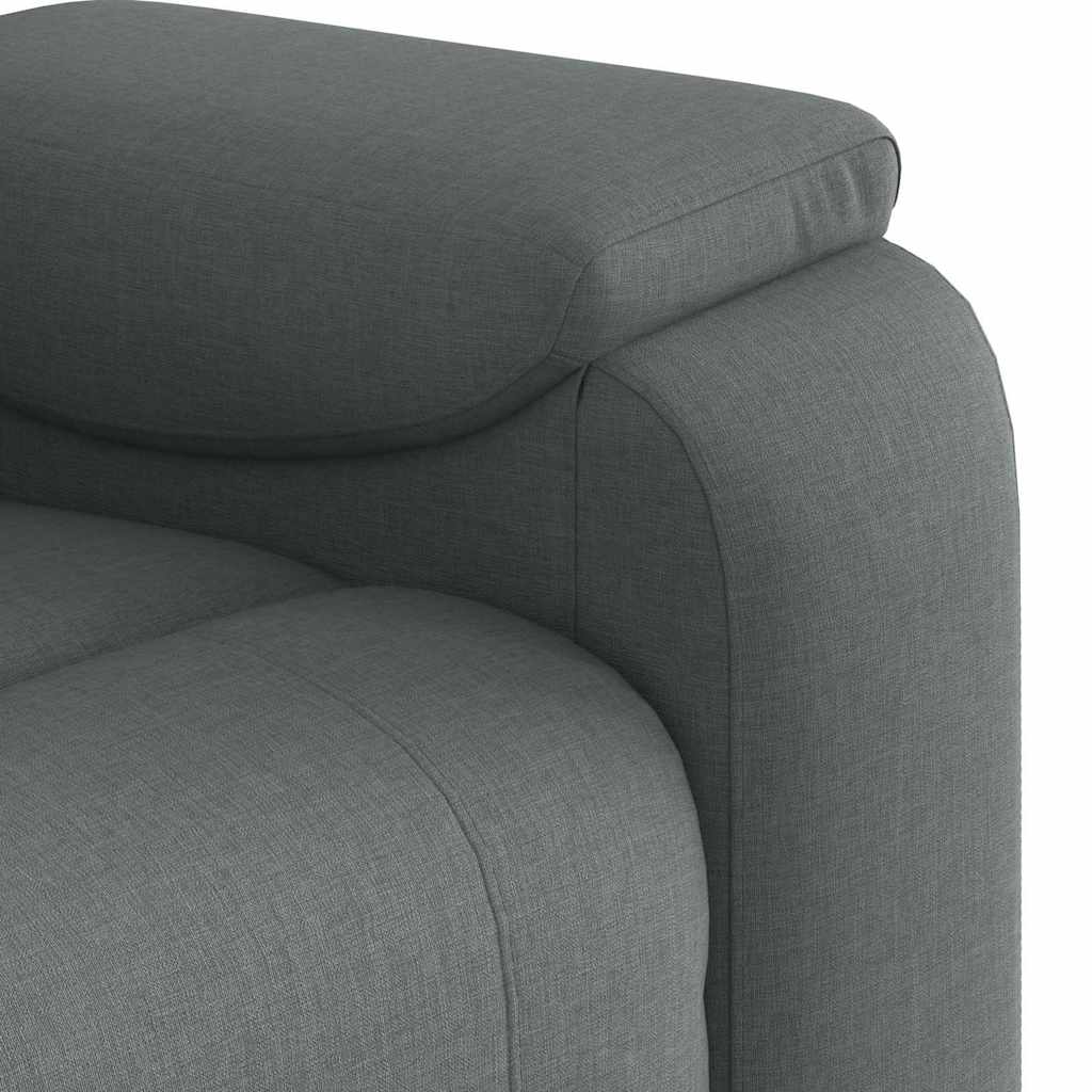 Poltrona de massagens reclinável tecido cinzento-escuro