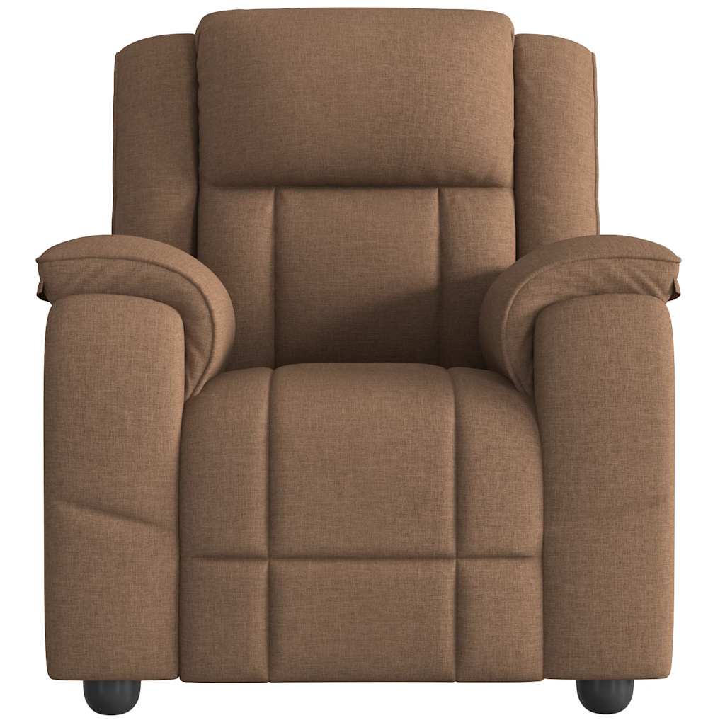 Poltrona de massagens reclinável tecido castanho