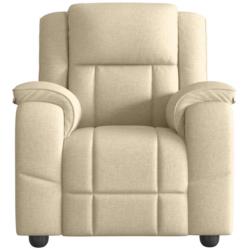 Poltrona de massagens reclinável tecido cor creme