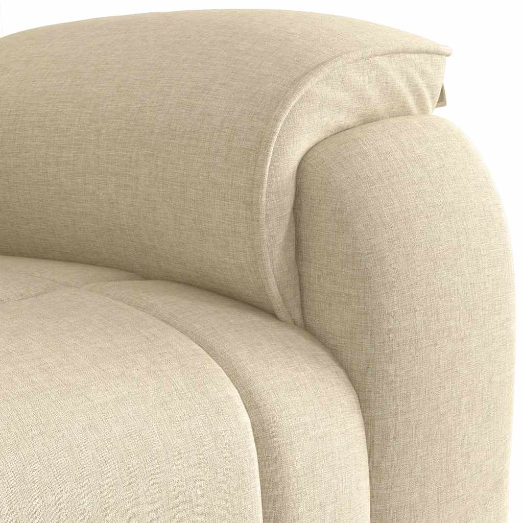 Poltrona de massagens reclinável tecido cor creme