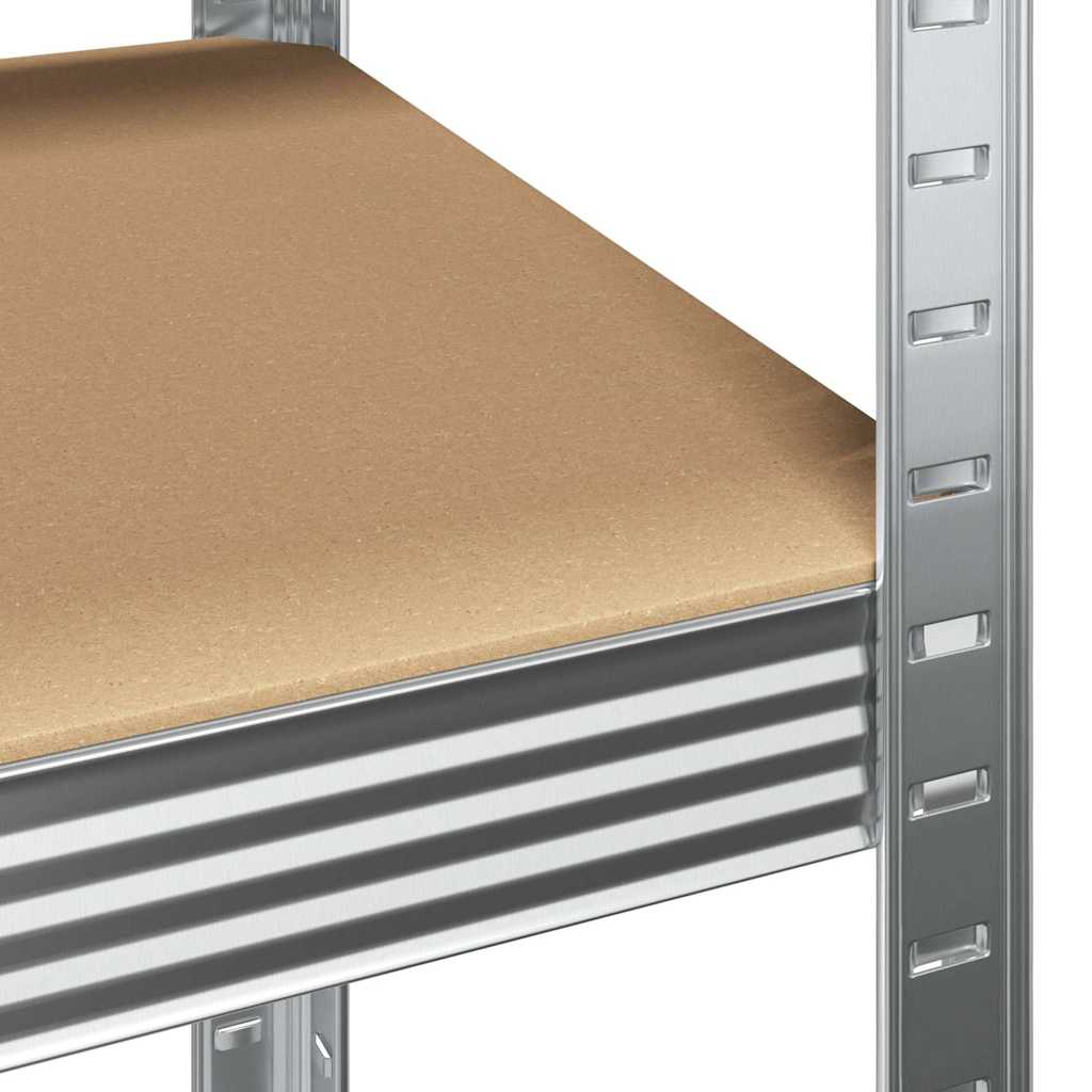 Estantes 5 prateleiras 2 pcs derivados de madeira/aço prateado