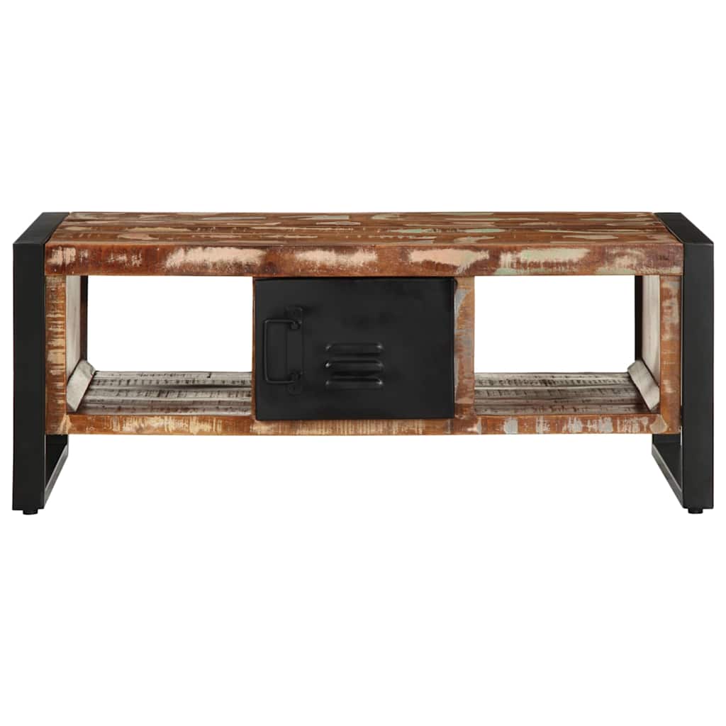 Mesa de centro multicor 90x50x36 cm madeira maciça recuperada