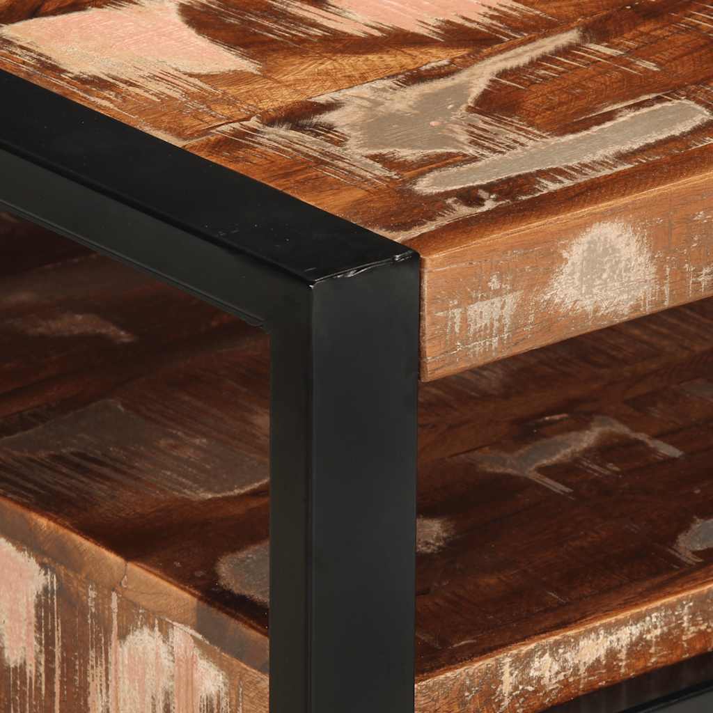 Mesa de centro multicor 90x50x36 cm madeira maciça recuperada