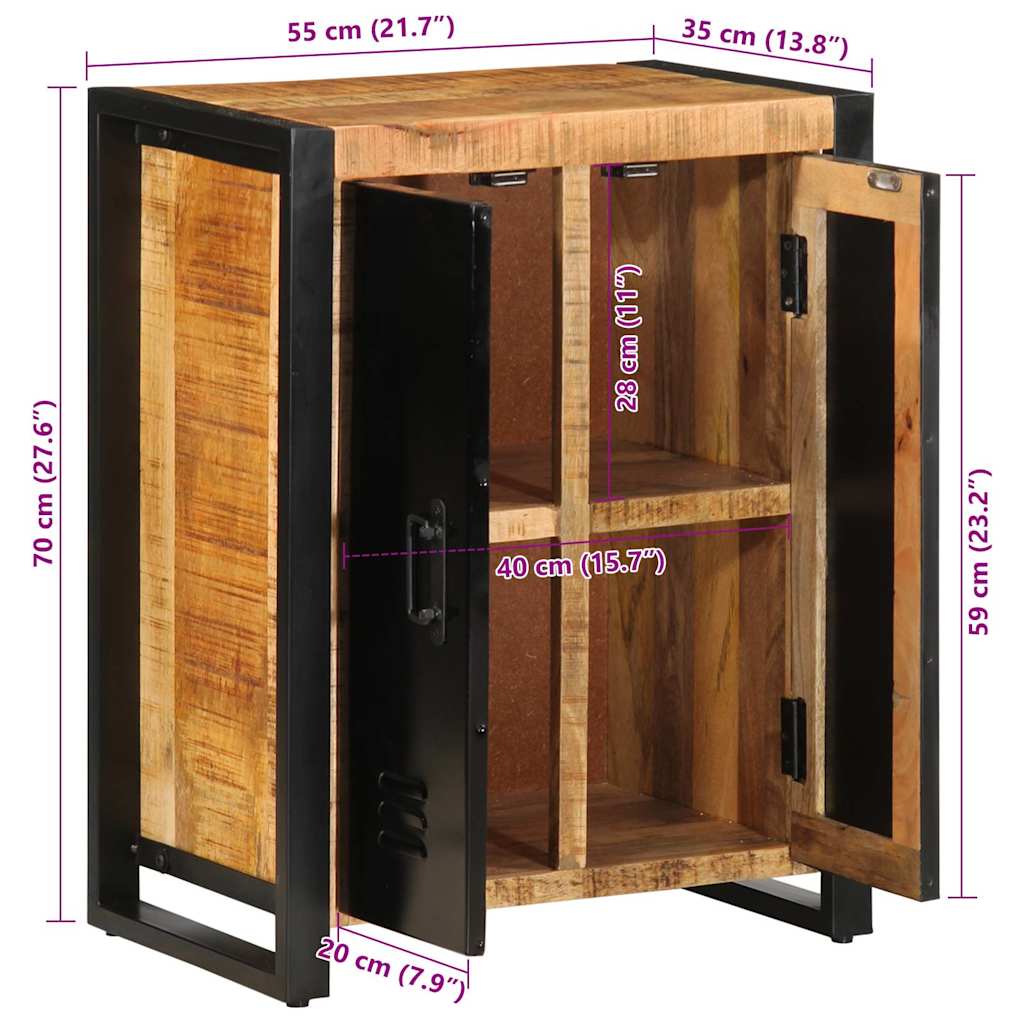 Aparador 55x35x70 cm madeira de mangueira áspera maciça