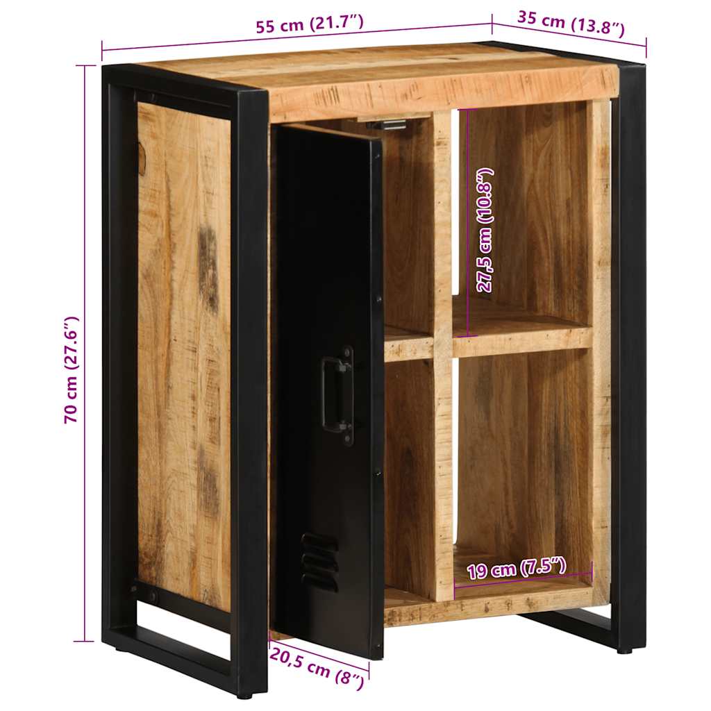 Aparador 55x35x70 cm madeira de mangueira áspera maciça