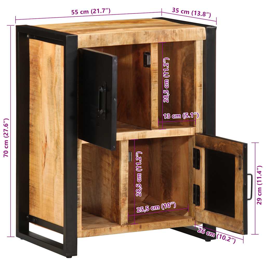 Aparador 55x35x70 cm madeira de mangueira áspera maciça