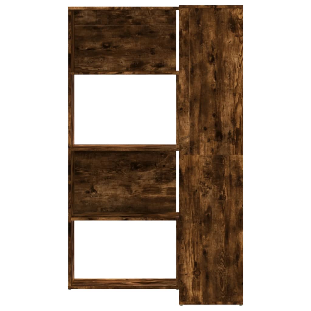 Estante canto 4 prateleiras derivados madeira carvalho fumado