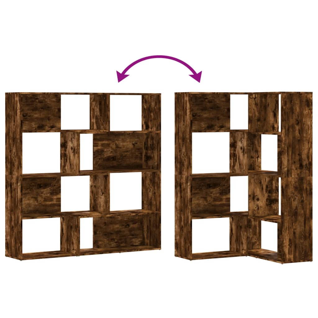Estante canto 4 prateleiras derivados madeira carvalho fumado