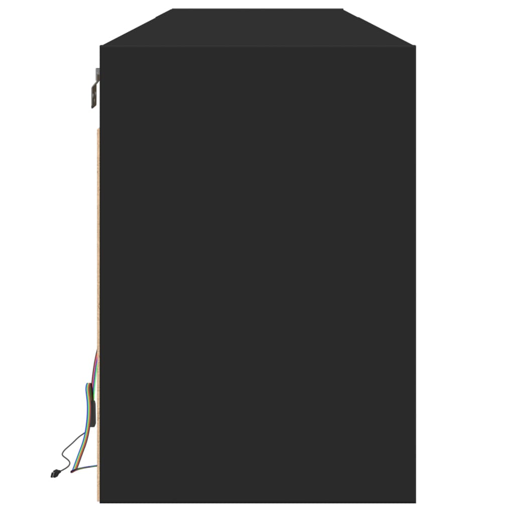 Móvel de parede para TV com luzes LED 180x31x45 cm preto