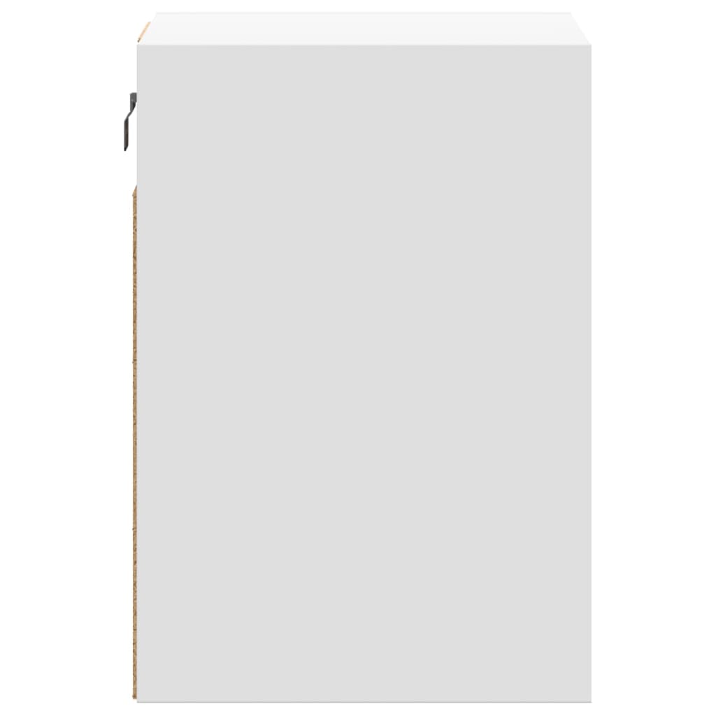 Mesas de cabeceira de parede com luzes LED 2 pcs branco