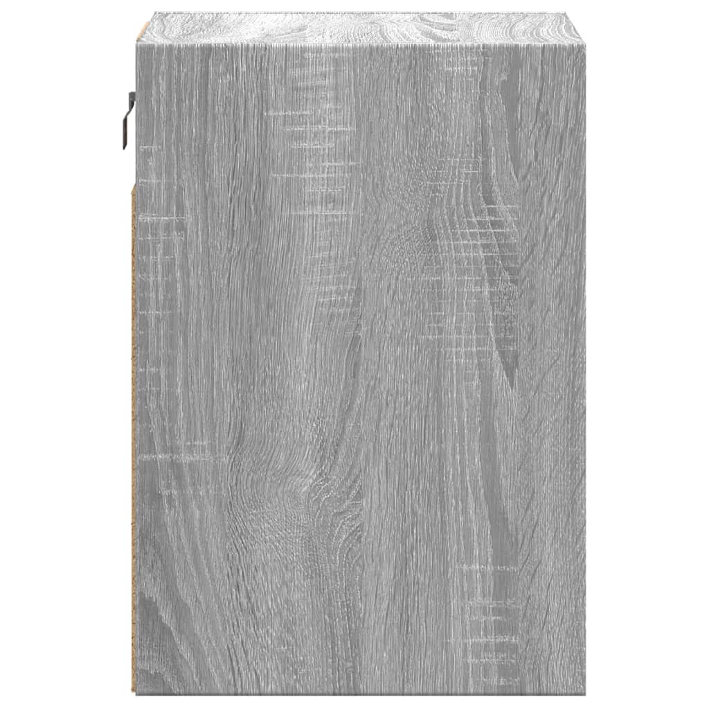 Mesa de cabeceira de parede com luzes LED cinzento sonoma