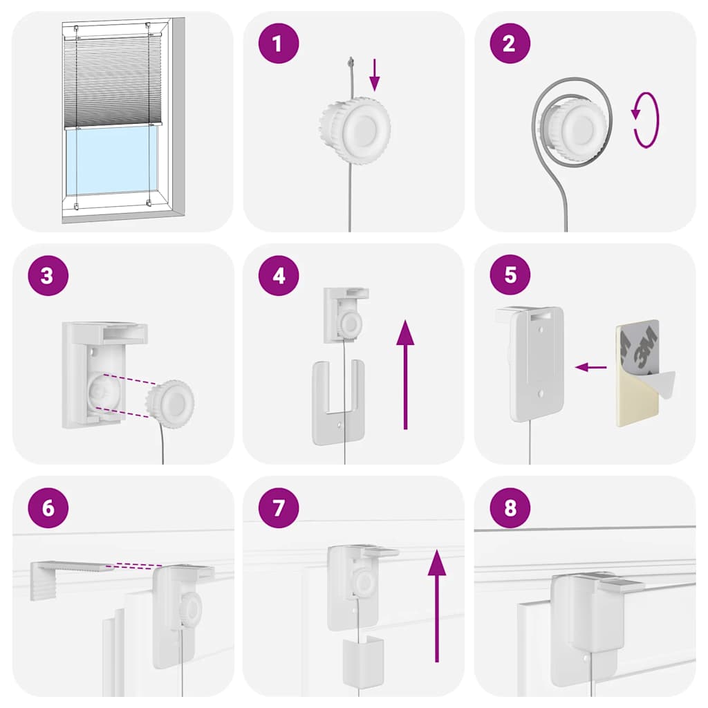 Plissado Cego Azul 60x200 cm Largura Tecido 59,4 cm Poliéster