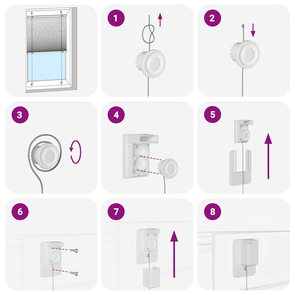 Cinzento Luz Plissada Cega 105x100 cm Largura Tecido 104,4cm