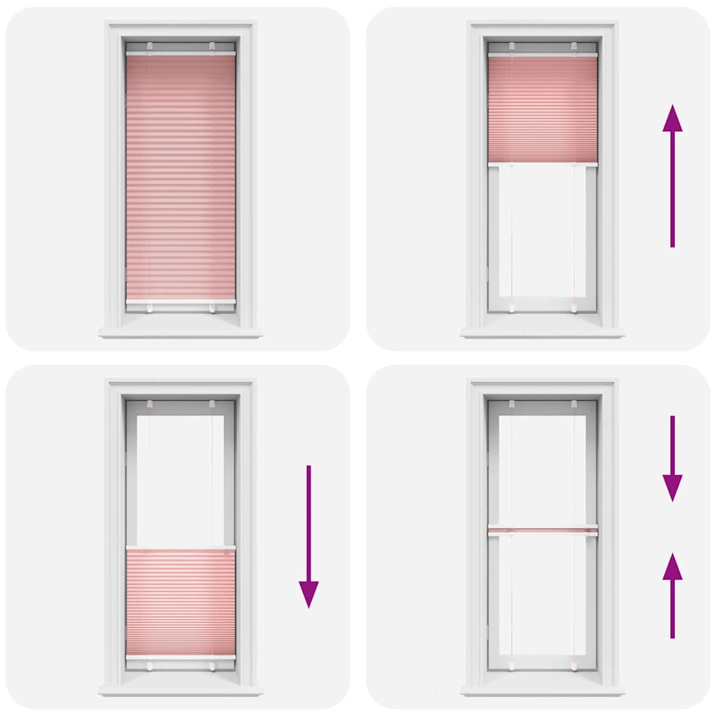 Rosa Plissada Cega 60x100 cm Largura Tecido 59,4 cm Poliéster