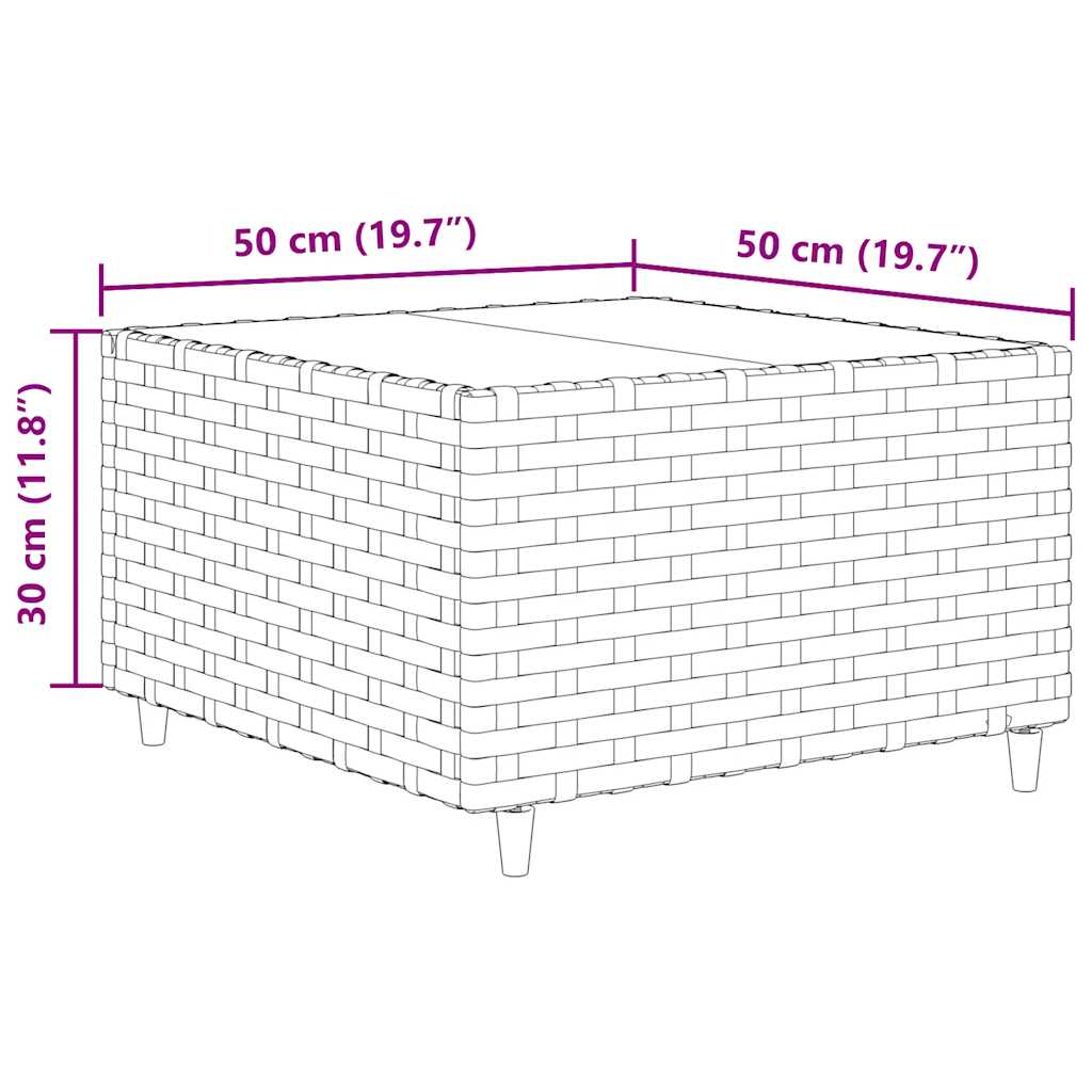 8 pcs conjunto lounge de jardim c/ almofadões vime PE cinzento