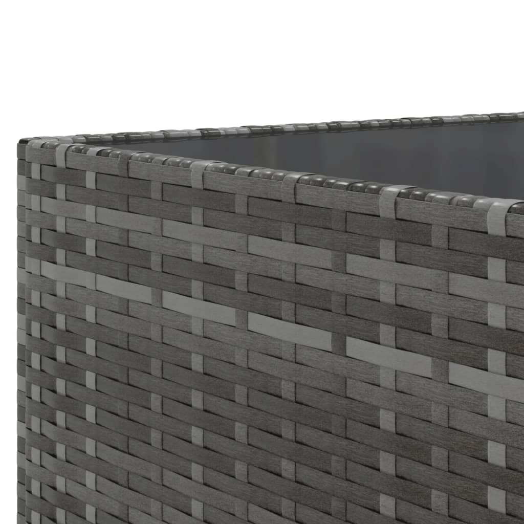 10 pcs conjunto lounge de jardim c/ almofadões vime PE cinzento