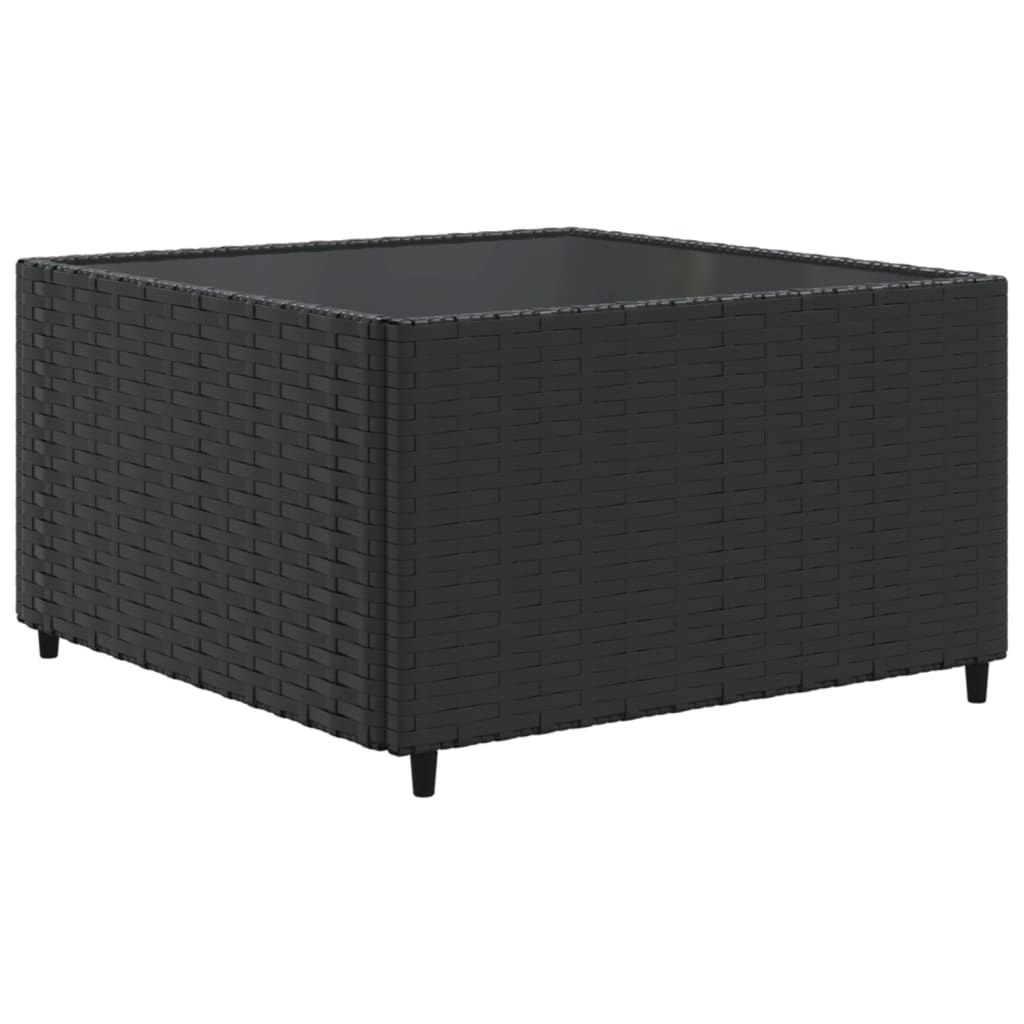 11 pcs conjunto lounge de jardim c/ almofadões vime PE preto