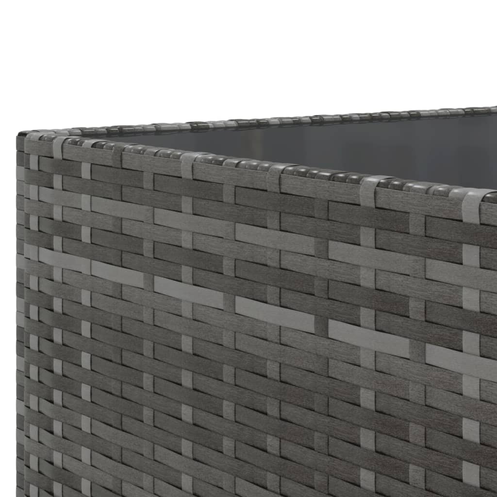 11 pcs conjunto sofás de jardim c/ almofadões vime PE cinzento