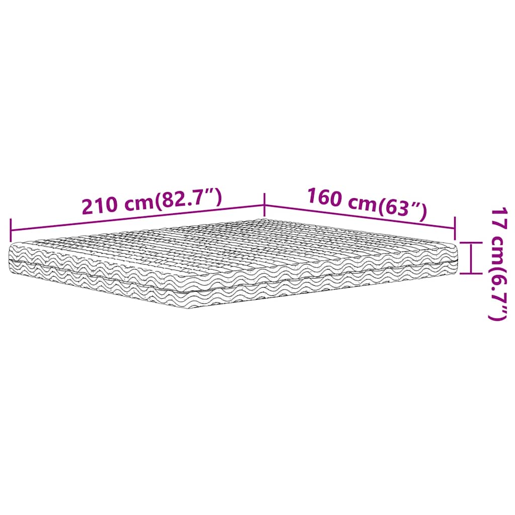 Colchão de espuma 160x210 cm dureza H2 H3 branco