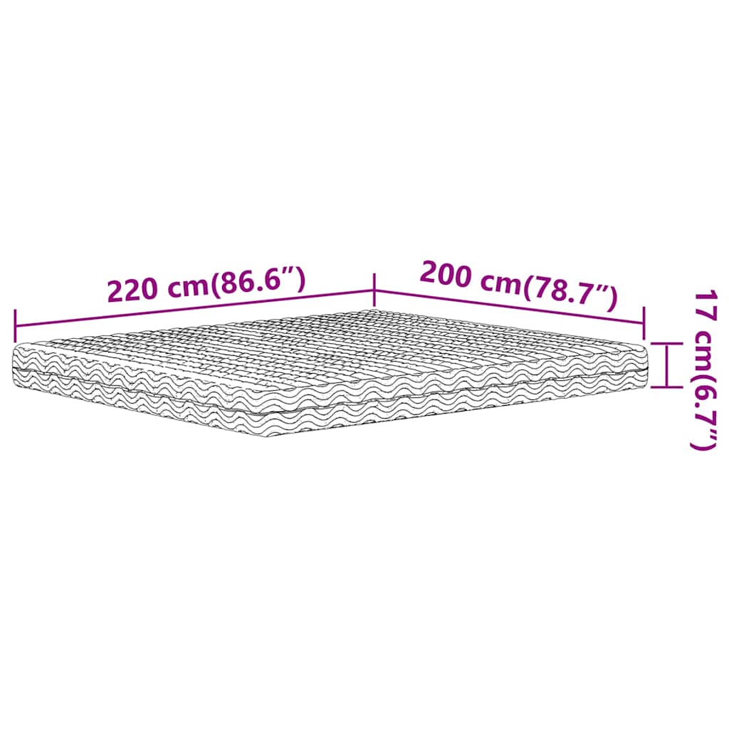 Colchão de espuma 200x220 cm dureza H2 H3 branco