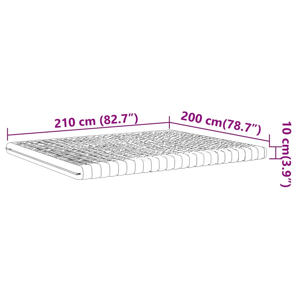 Colchão de espuma 200x210 cm 7 zonas dureza 20 ILD branco