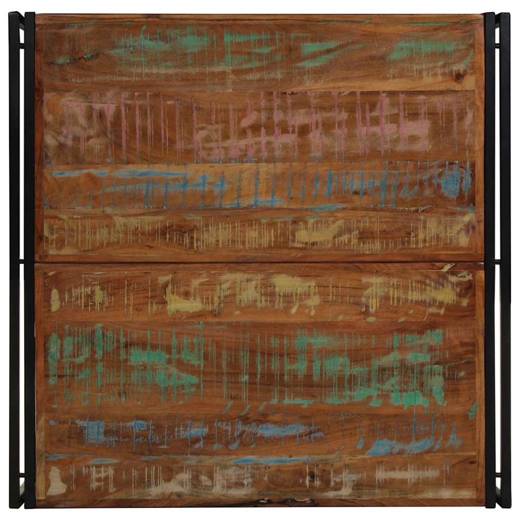 Mesa de centro multicor 100x100x35 cm madeira maciça recuperada