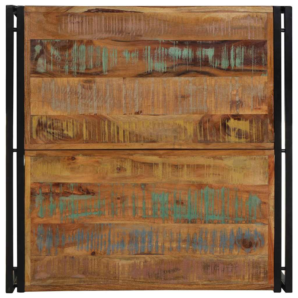 Mesa de centro multicor 80x80x35 cm madeira maciça recuperada