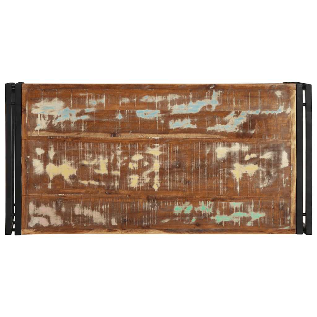 Mesa de centro multicor 100x50x35 cm madeira maciça recuperada