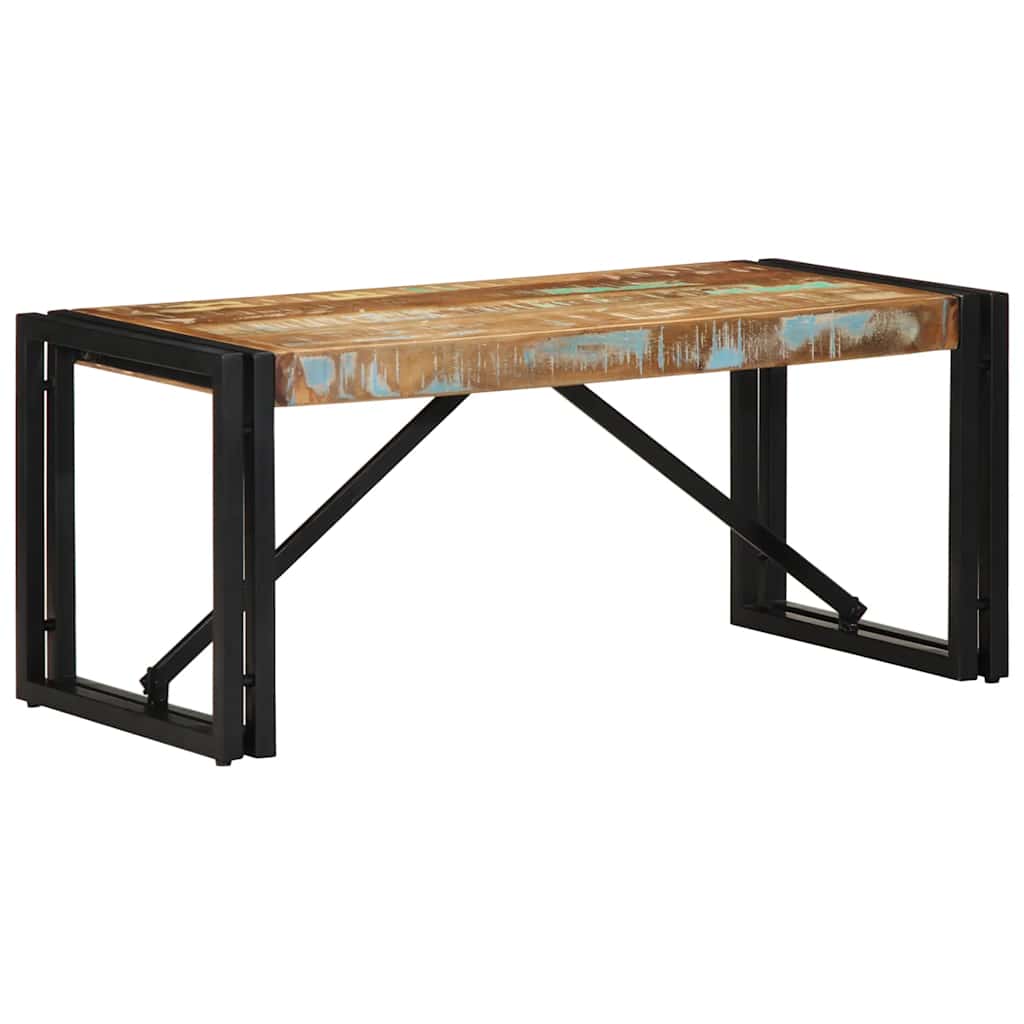 Mesa de centro multicor 80x40x35 cm madeira maciça recuperada