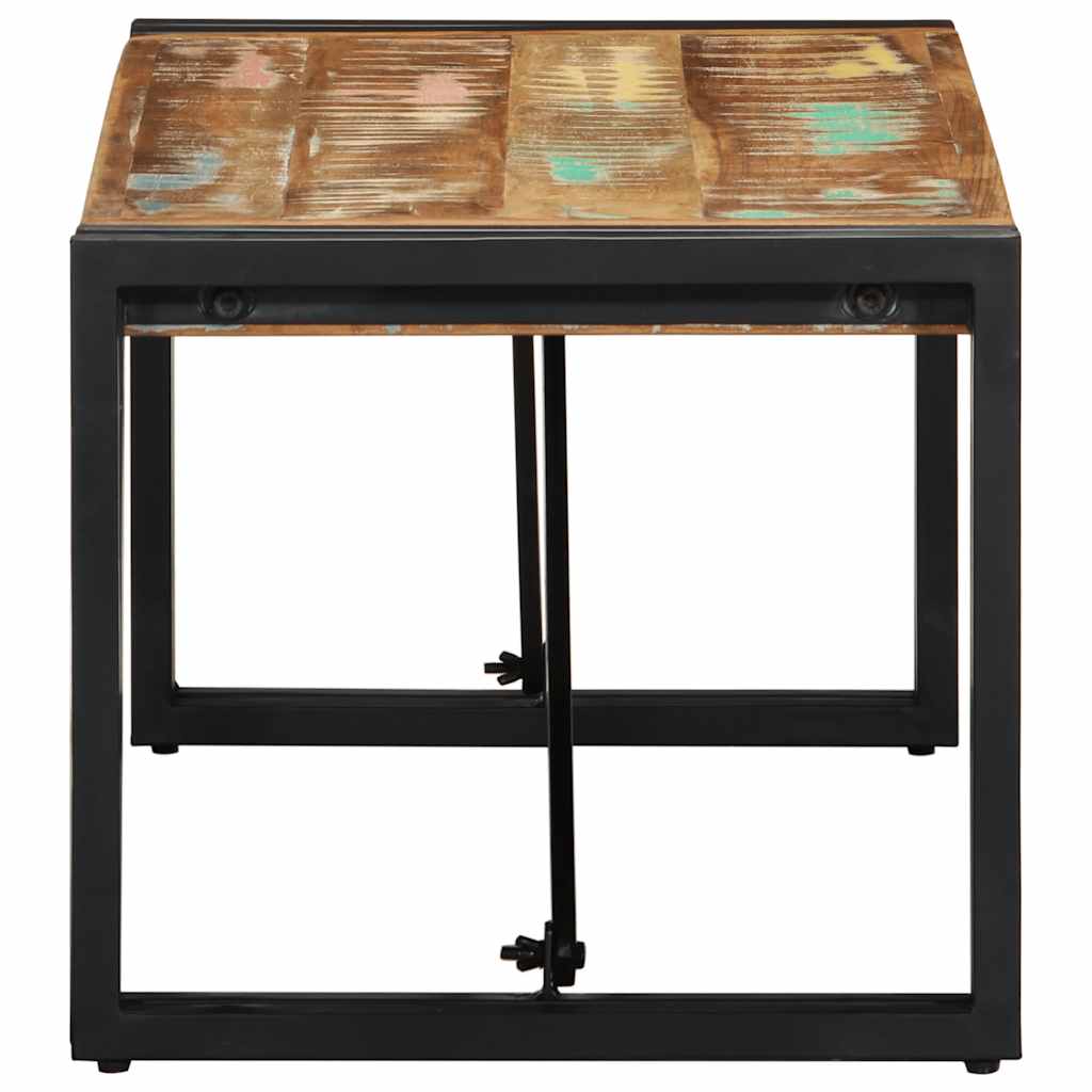 Mesa de centro multicor 80x40x35 cm madeira maciça recuperada