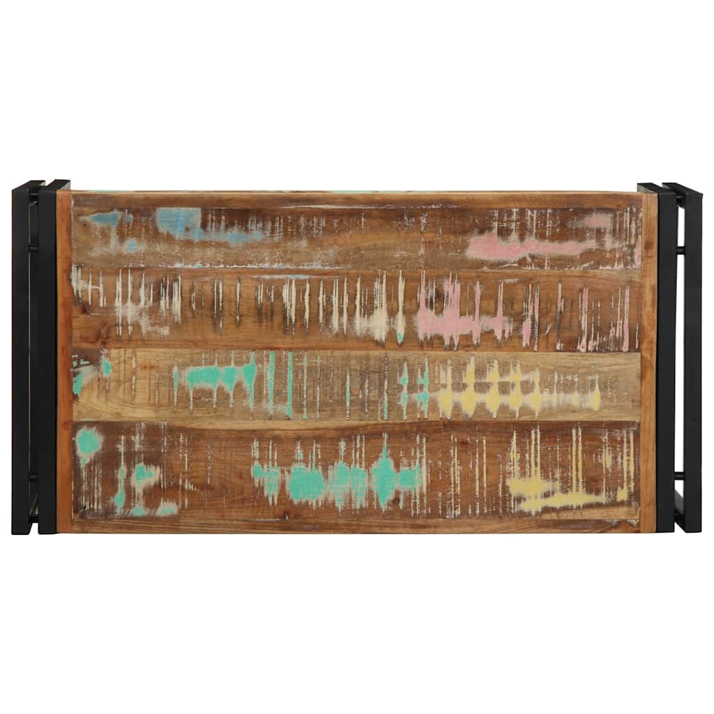 Mesa de centro multicor 80x40x35 cm madeira maciça recuperada