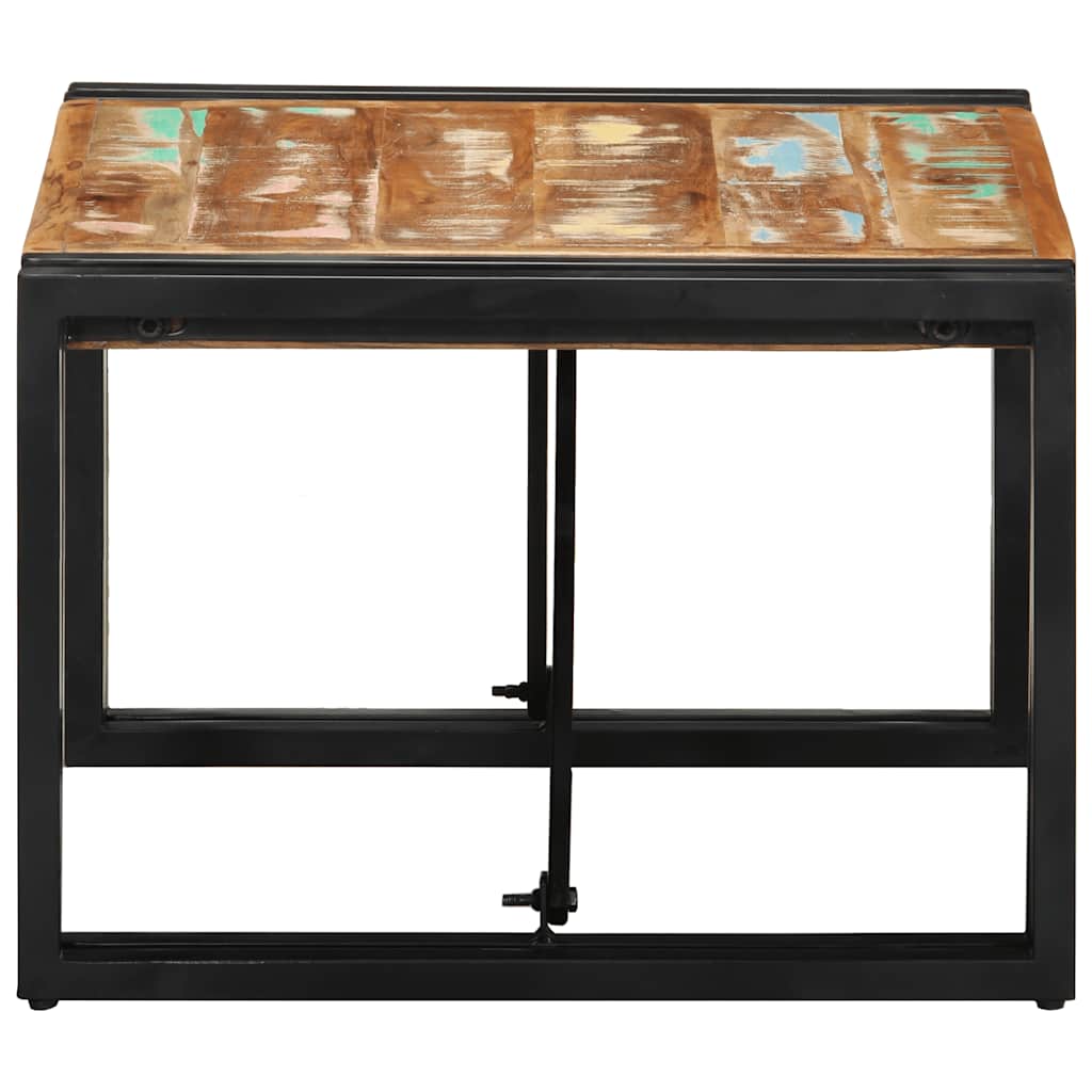 Mesa de centro multicor 50x50x35 cm madeira maciça recuperada