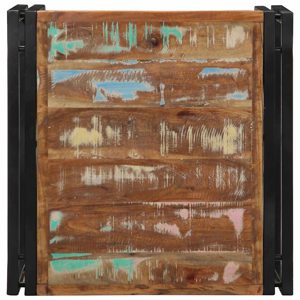 Mesa de centro multicor 50x50x35 cm madeira maciça recuperada