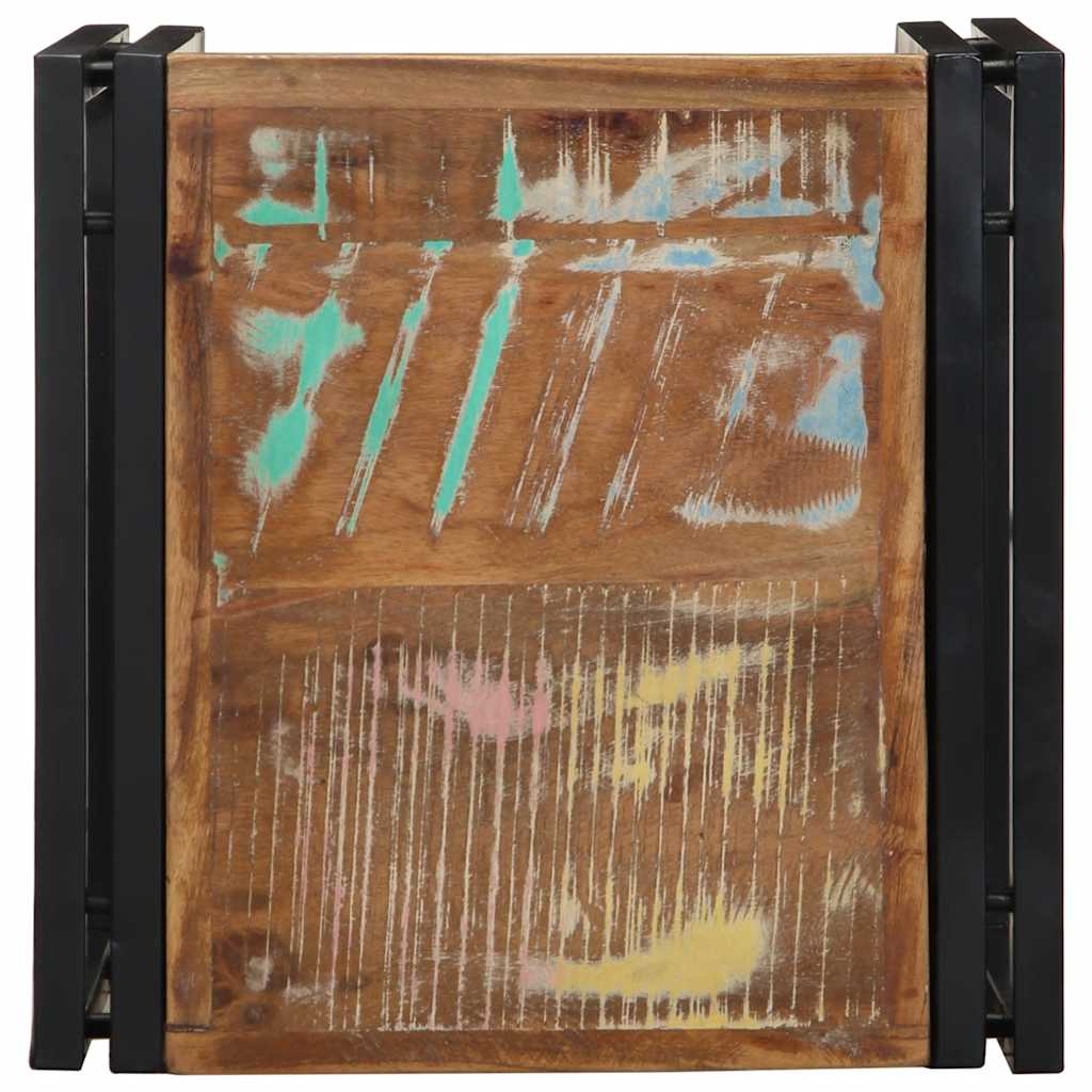 Mesa de centro multicor 40x40x35 cm madeira maciça recuperada