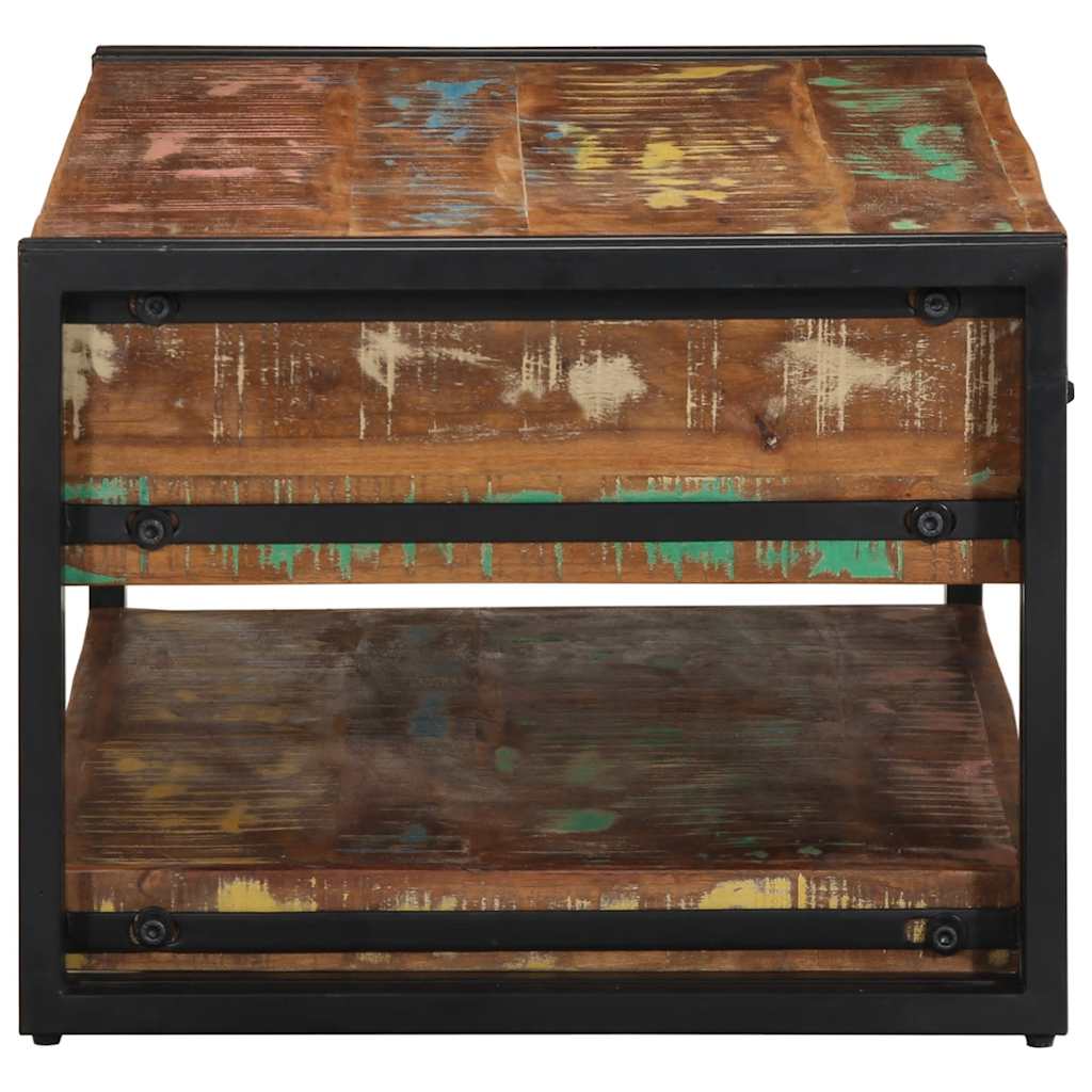 Mesa de centro multicor 90x50x38 cm madeira maciça recuperada
