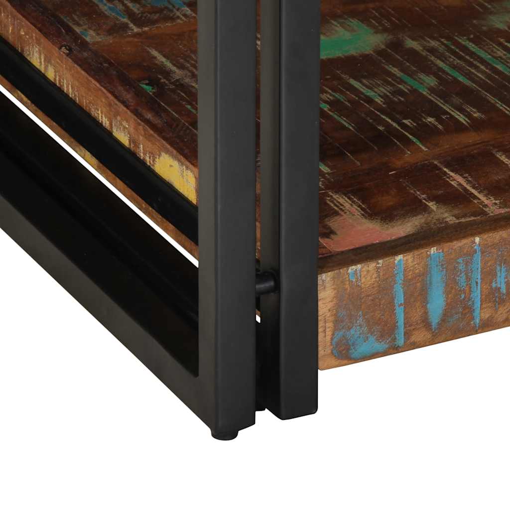 Mesa de centro multicor 90x50x38 cm madeira maciça recuperada