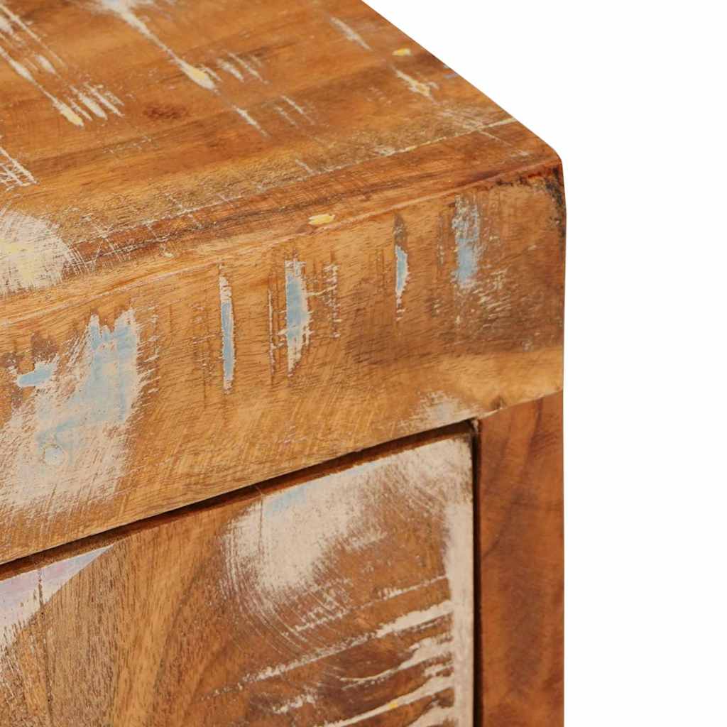 Mesa-de-cabeceira Castanho Madeira Sólida Reclamada