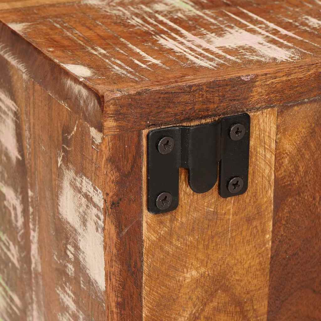 Mesa-de-cabeceira Castanho Madeira Sólida Reclamada