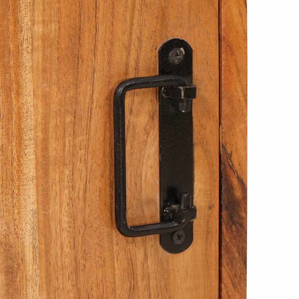 Mesa-de-cabeceira 2 pcs Castanho Madeira Sólida de Acácia