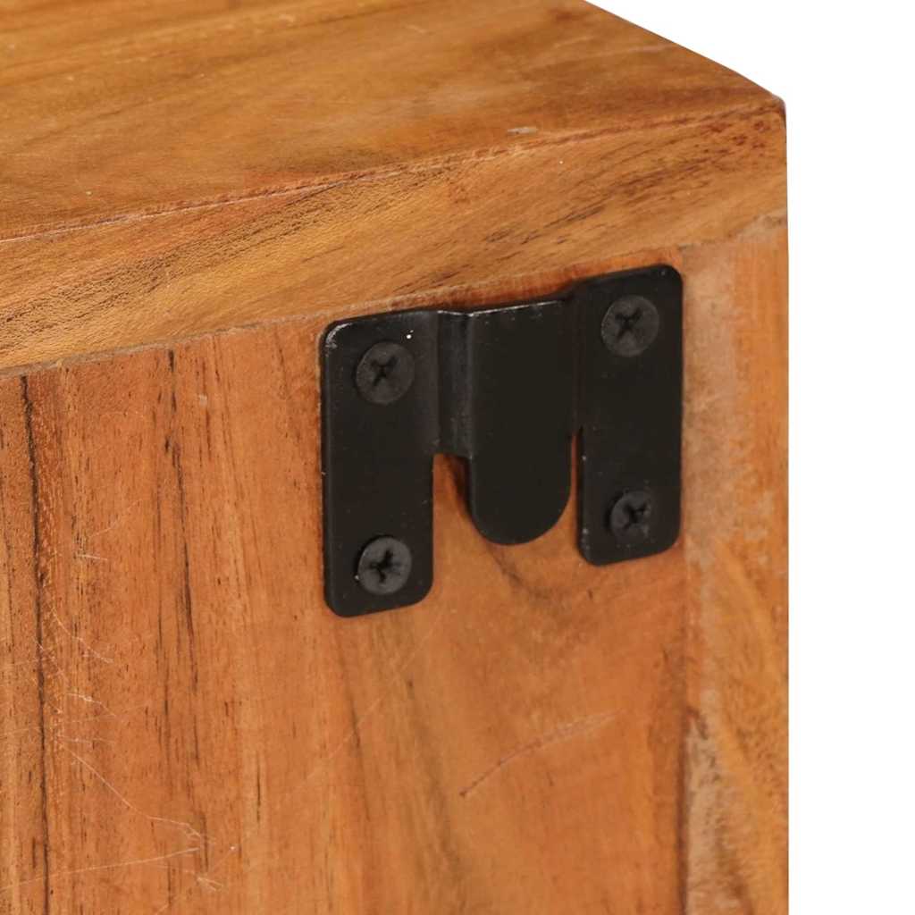 Mesa-de-cabeceira 2 pcs Castanho Madeira Sólida de Acácia