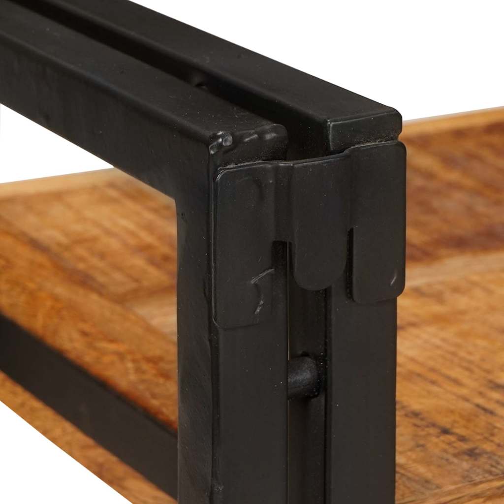 Mesa-de-cabeceira Castanho e preto Madeira de manga maciça