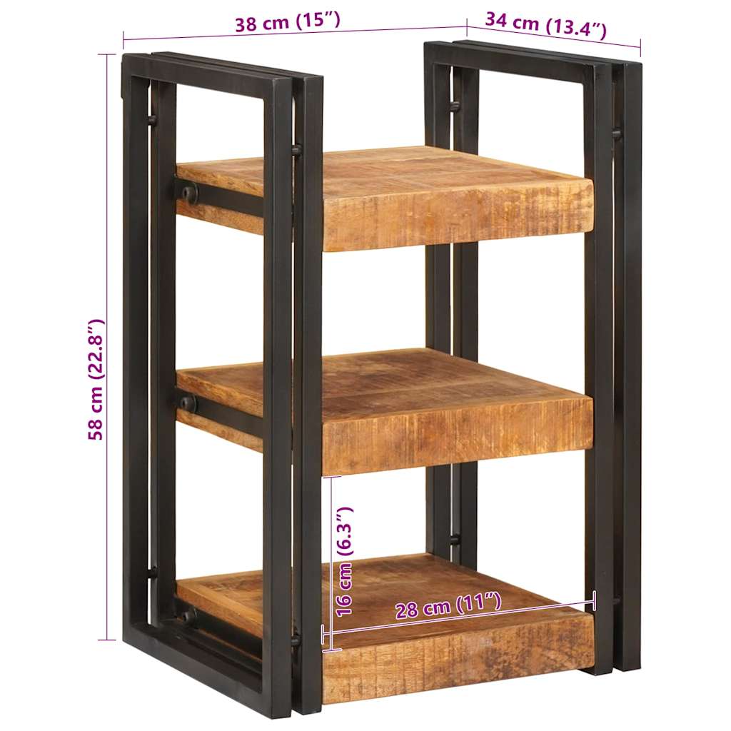 Mesa-de-cabeceira 2 pcs Madeira de manga maciça