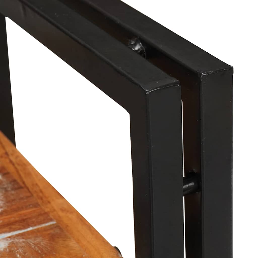 Mesa-de-cabeceira Castanho e preto Madeira Sólida Reclamada