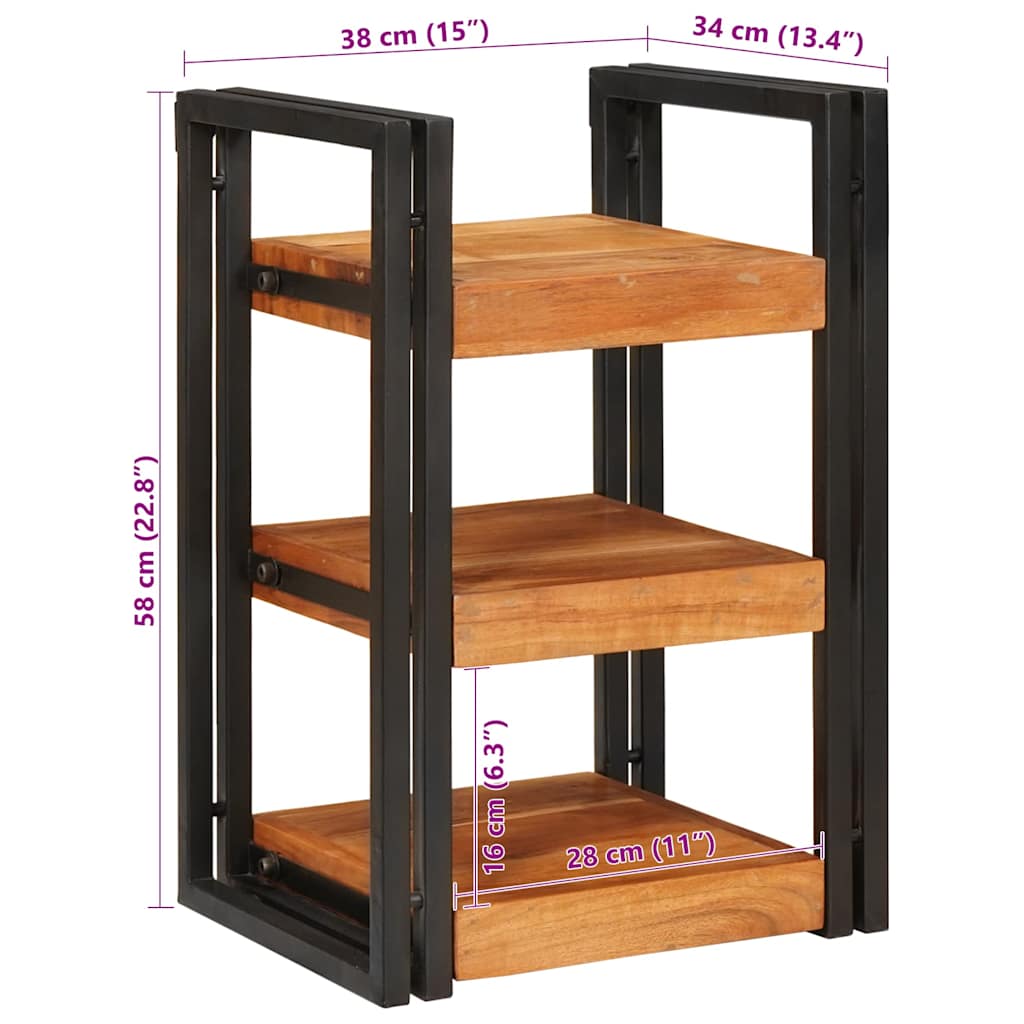 Mesa-de-cabeceira 2 pcs Madeira Sólida de Acácia